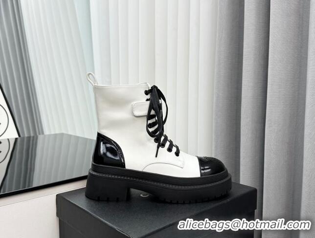 Grade Quality Chanel Ankle Boots with Strap White 91105