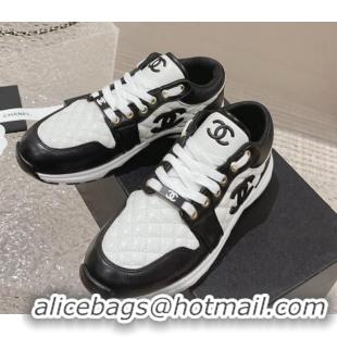 Affordable Price Chanel Quilted Calfskin Low-top Sneakers with CC White1/Black 91139