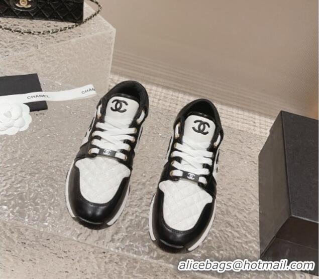 Affordable Price Chanel Quilted Calfskin Low-top Sneakers with CC White1/Black 91139