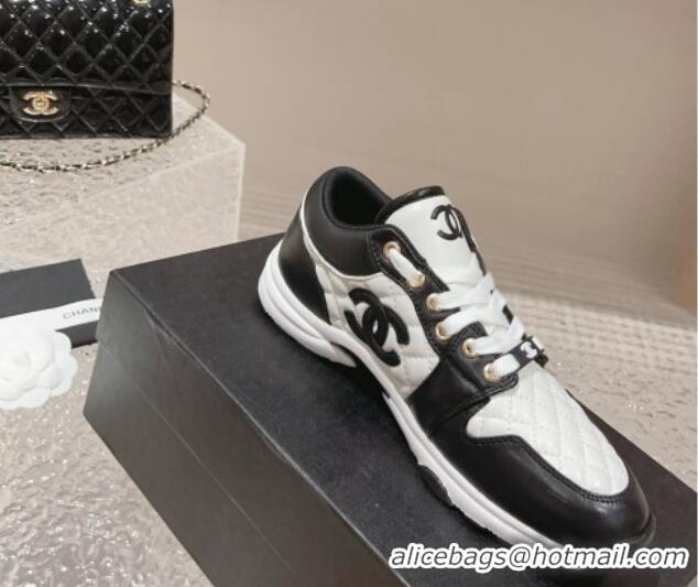 Affordable Price Chanel Quilted Calfskin Low-top Sneakers with CC White1/Black 91139