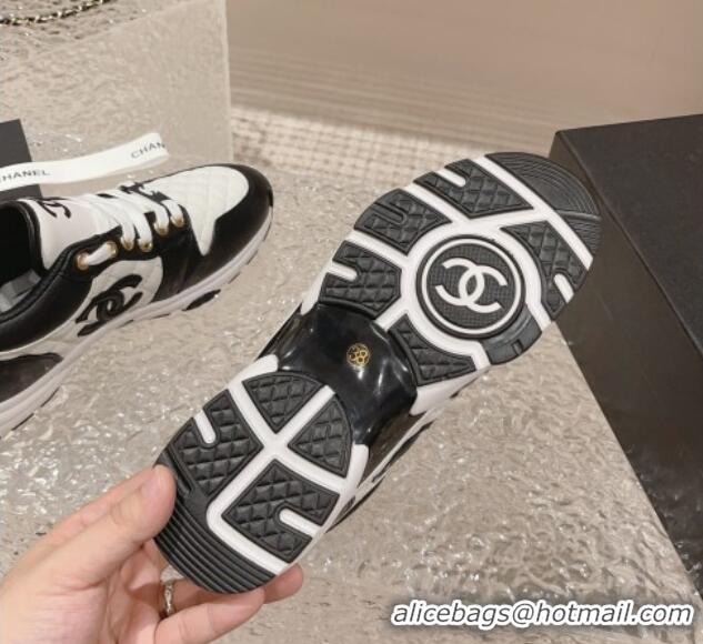 Affordable Price Chanel Quilted Calfskin Low-top Sneakers with CC White1/Black 91139