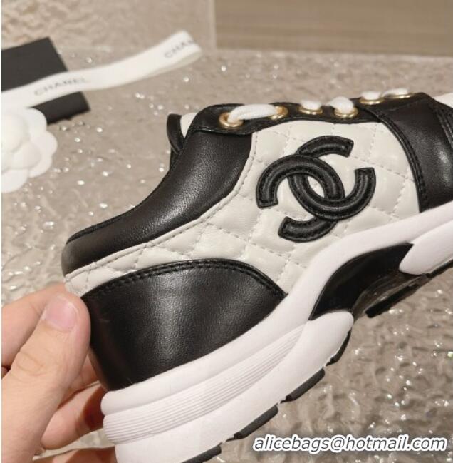 Affordable Price Chanel Quilted Calfskin Low-top Sneakers with CC White1/Black 91139