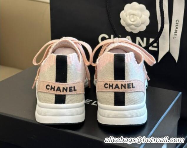 Good Quality Chanel Knit & Suede Sneakers G38750 Pink 091143