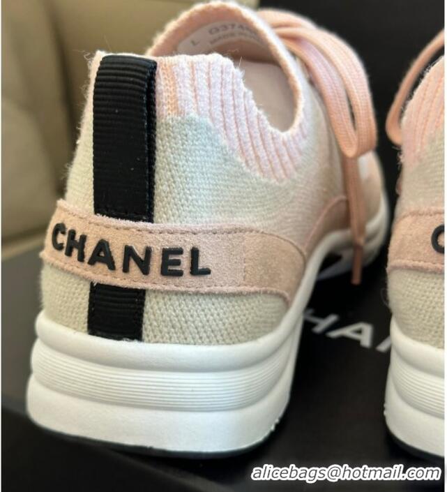 Good Quality Chanel Knit & Suede Sneakers G38750 Pink 091143