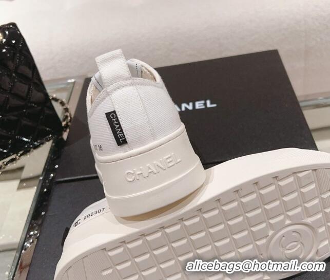 Buy Duplicate Chanel Canvas Platform Sneakers White 091148