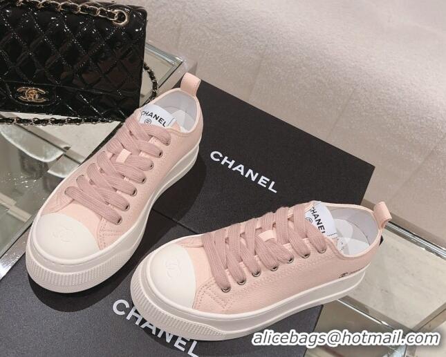 Reasonable Price Chanel Canvas Platform Sneakers Light Pink 091150