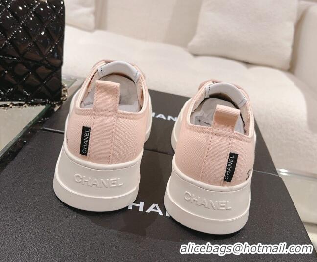 Reasonable Price Chanel Canvas Platform Sneakers Light Pink 091150