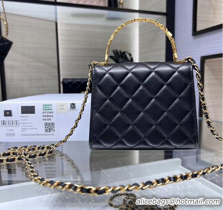 Luxury Discount CHANEL 22B Kelly Top Handle Bag AP2945Y Black