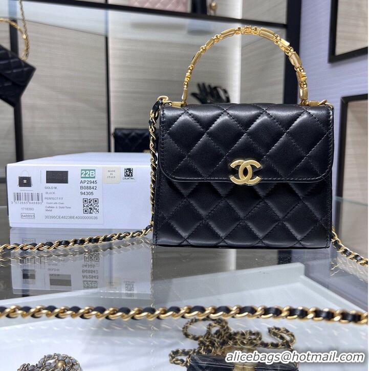 Luxury Discount CHANEL 22B Kelly Top Handle Bag AP2945Y Black