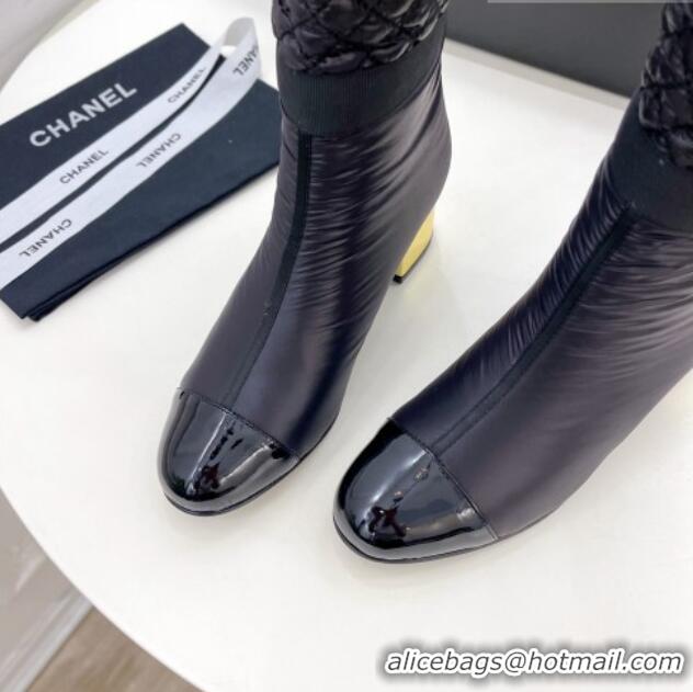 AAAAA Chanel Mixed Fibers Down High Boots 5cm G38428 Black 912021