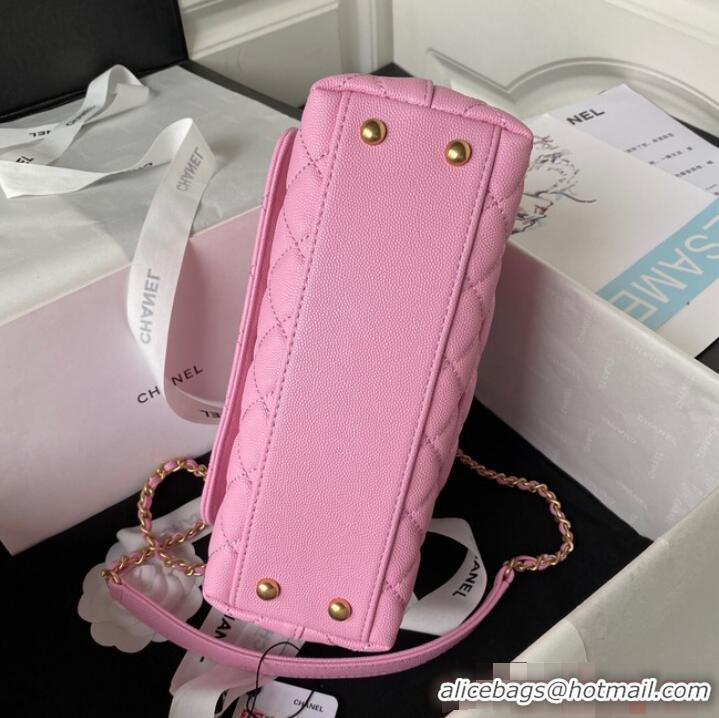 Famous Brand Chanel flap bag with top handle 92990 Pink