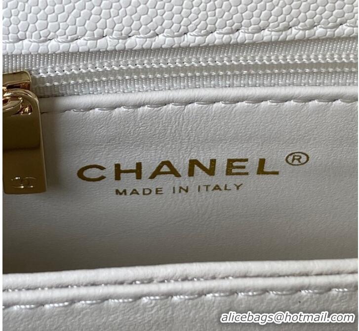 Promotional Chanel flap bag with top handle 92990 white