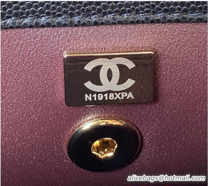 Famous Brand Chanel flap bag with top handle 92990 Black