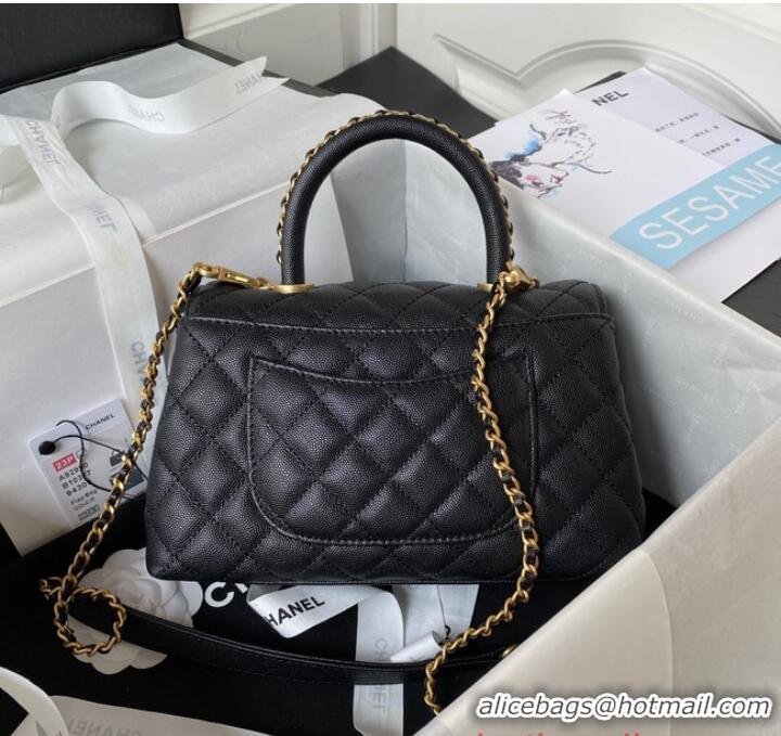 Buy Classic Chanel mini flap bag with top handle AS2215 Black