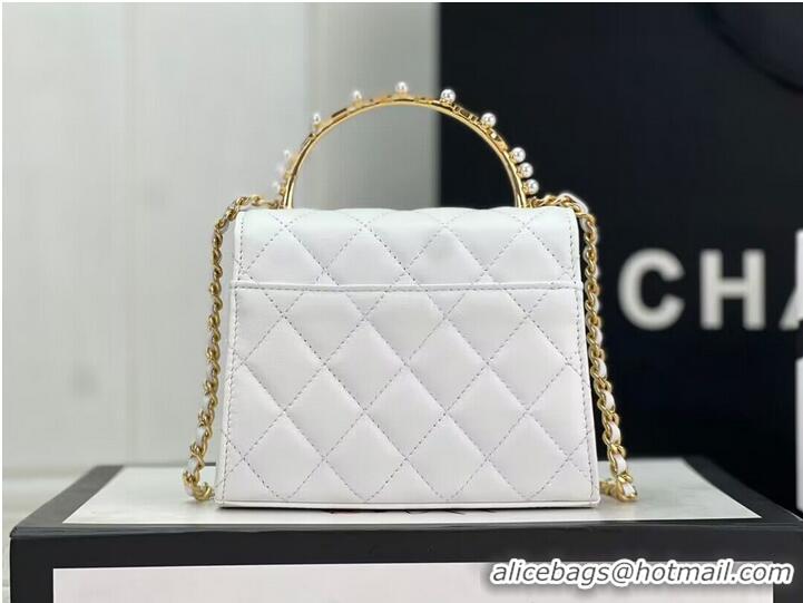 Buy Fashionable CHANEL 22B Kelly Pearl Top Handle Bag AP3513 White