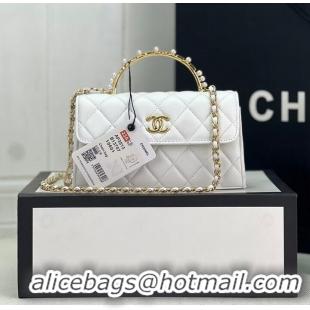 Good Product CHANEL 22B Kelly Pearl Top Handle Bag AP3562 White