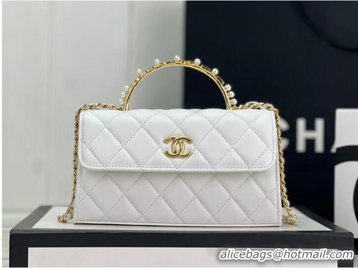 Good Product CHANEL 22B Kelly Pearl Top Handle Bag AP3562 White