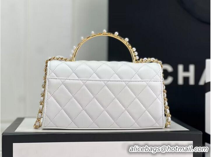 Good Product CHANEL 22B Kelly Pearl Top Handle Bag AP3562 White