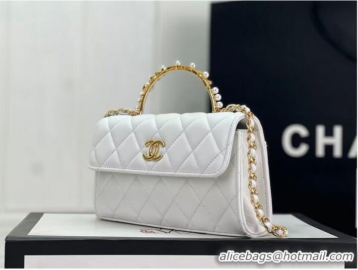 Good Product CHANEL 22B Kelly Pearl Top Handle Bag AP3562 White