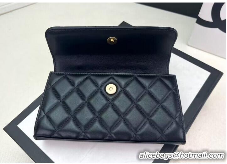 Top Quality CHANEL 22B Kelly Pearl Top Handle Bag AP3562 Black