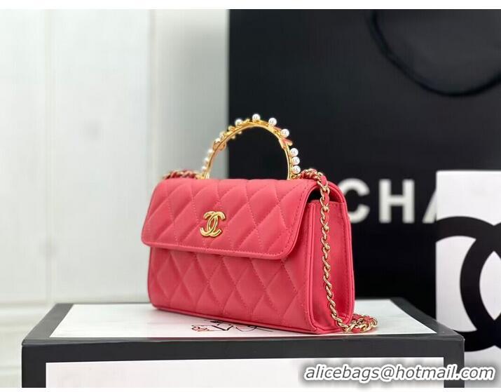 Big Discount CHANEL 22B Kelly Pearl Top Handle Bag AP3562 Pink