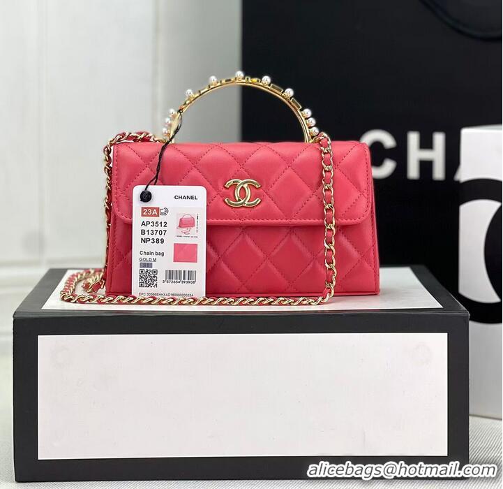 Big Discount CHANEL 22B Kelly Pearl Top Handle Bag AP3562 Pink