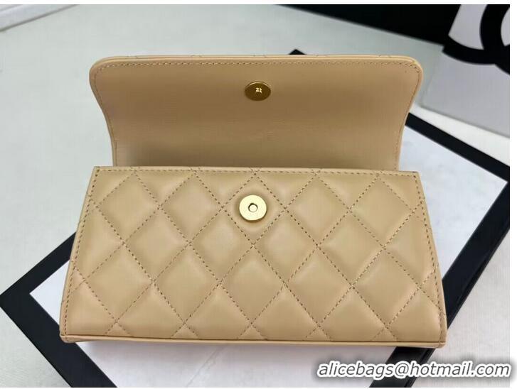 Super Quality CHANEL 22B Kelly Pearl Top Handle Bag AP3562 Apricot