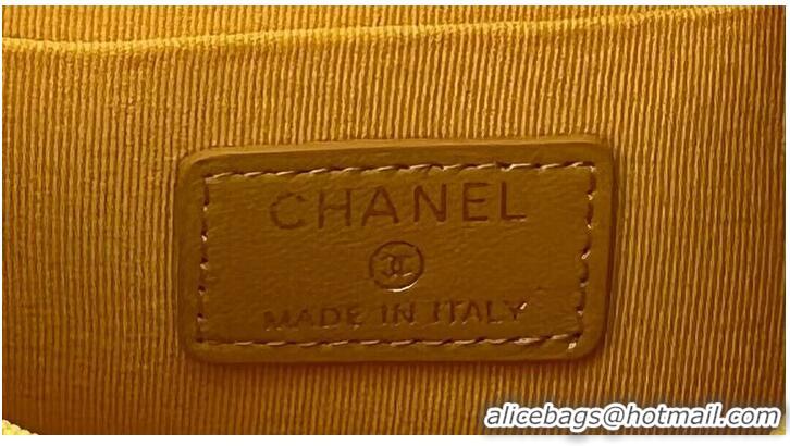 Most Popular CHANEL 22B Kelly Pearl Top Handle Bag AP3513 Yellow