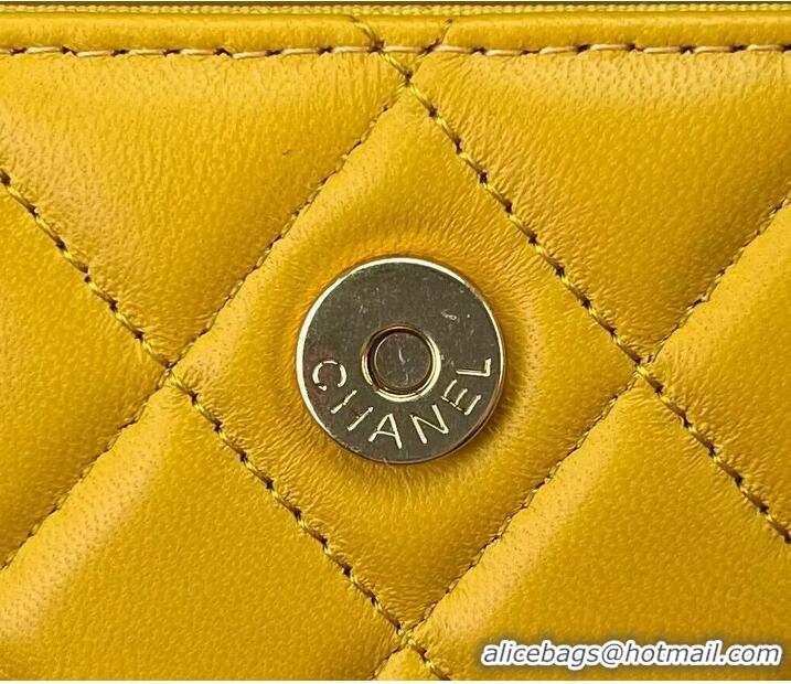 Most Popular CHANEL 22B Kelly Pearl Top Handle Bag AP3513 Yellow