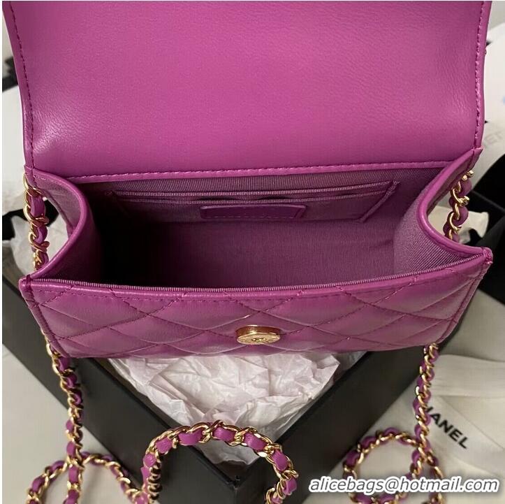 Shop Promotional CHANEL 22B Kelly Pearl Top Handle Bag AP3513 Purple