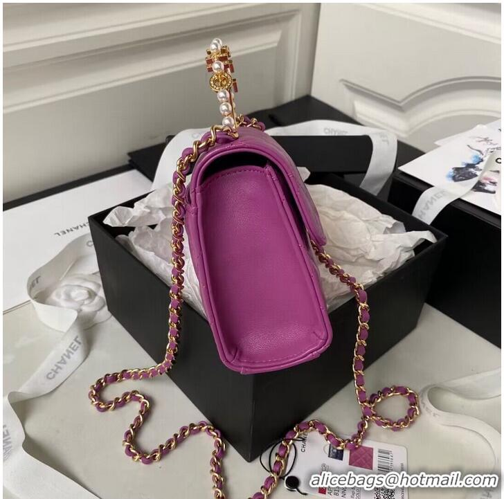 Shop Promotional CHANEL 22B Kelly Pearl Top Handle Bag AP3513 Purple