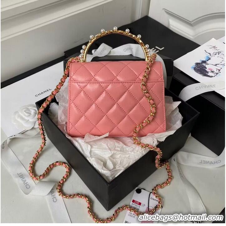 Grade Quality CHANEL 22B Kelly Pearl Top Handle Bag AP3513 Pink