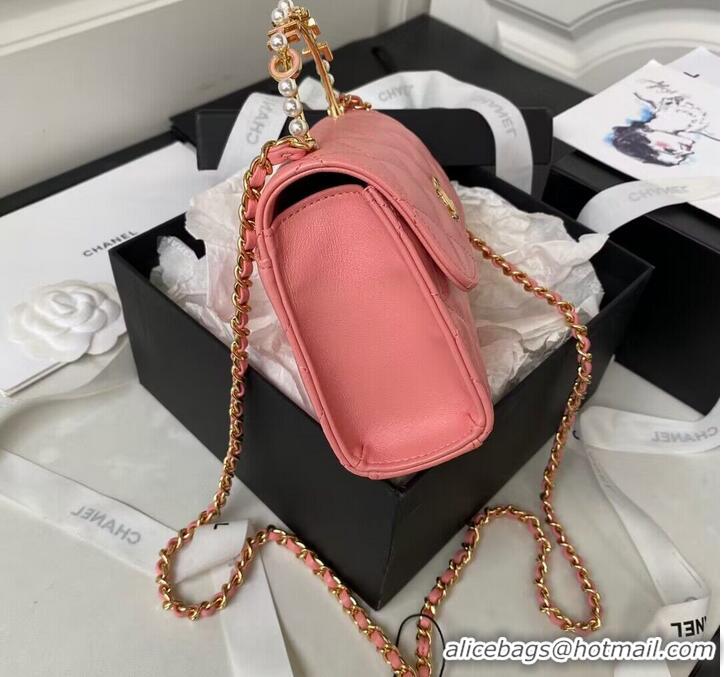 Grade Quality CHANEL 22B Kelly Pearl Top Handle Bag AP3513 Pink