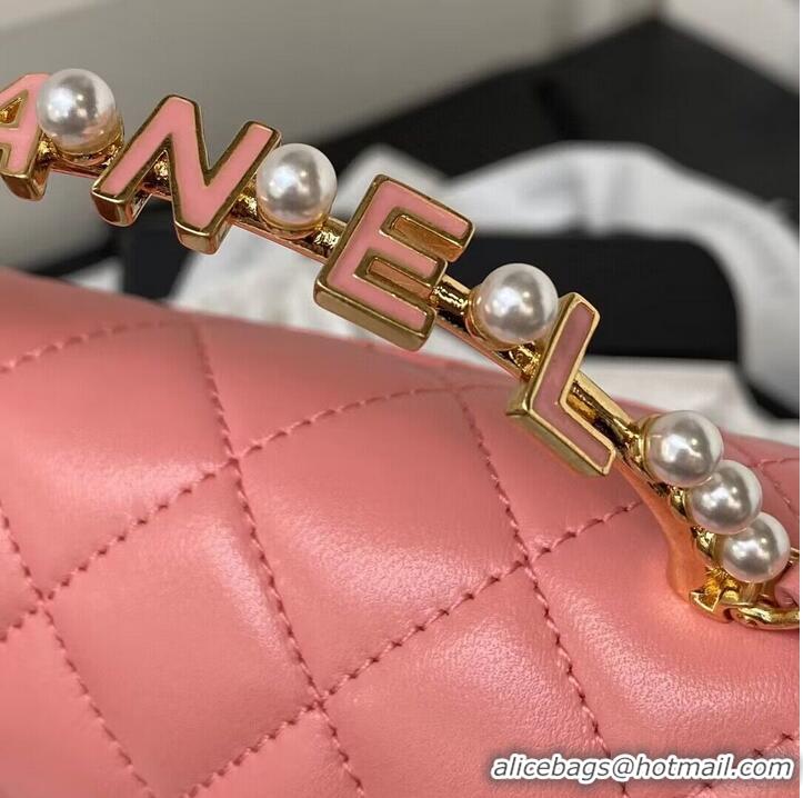 Grade Quality CHANEL 22B Kelly Pearl Top Handle Bag AP3513 Pink