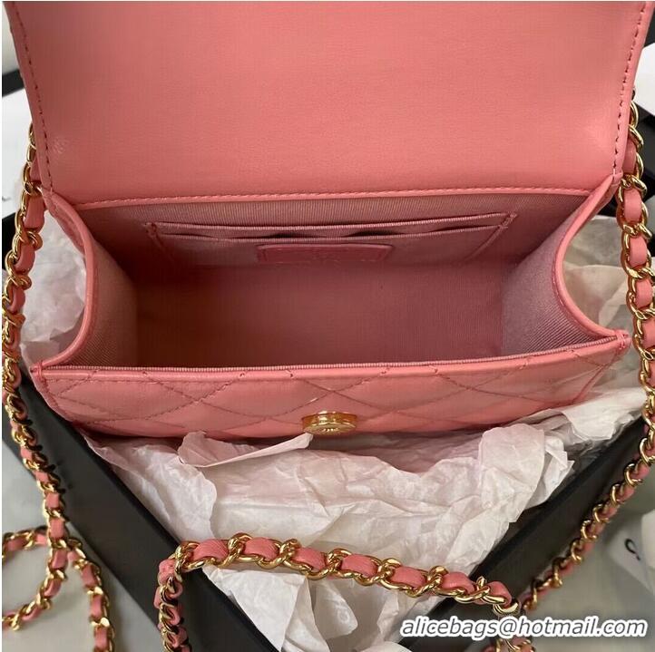 Grade Quality CHANEL 22B Kelly Pearl Top Handle Bag AP3513 Pink