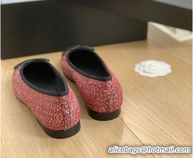 Purchase Chanel Classic Tweed Ballet Flat Dark Pink 915026