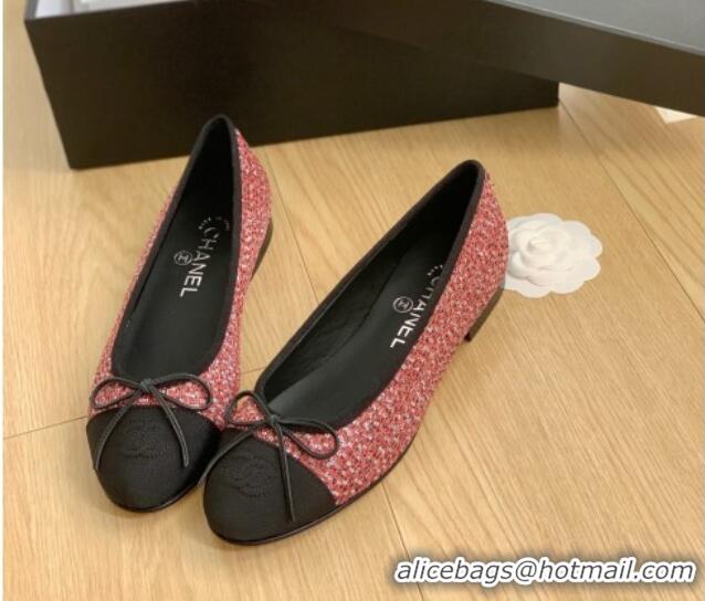 Purchase Chanel Classic Tweed Ballet Flat Dark Pink 915026