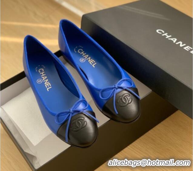 Best Product Chanel Classic Calfskin Ballet Flat Blue 915027