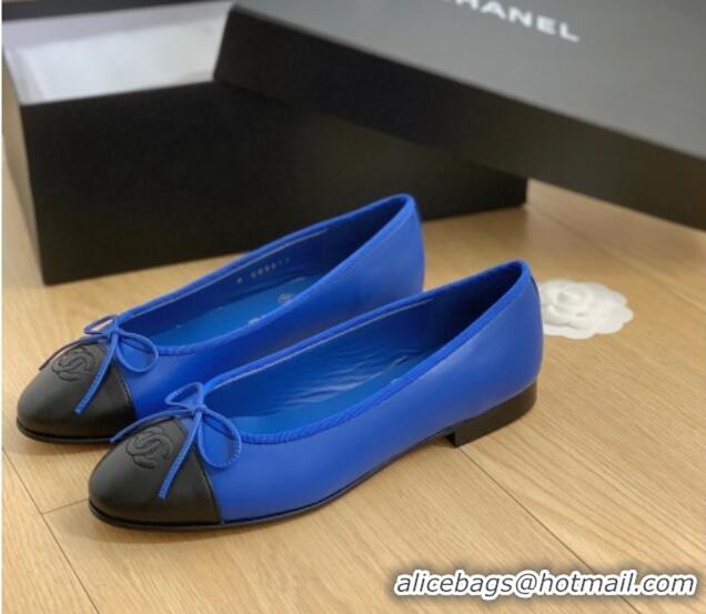 Best Product Chanel Classic Calfskin Ballet Flat Blue 915027