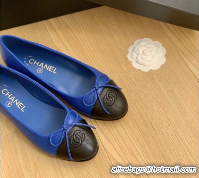 Best Product Chanel Classic Calfskin Ballet Flat Blue 915027