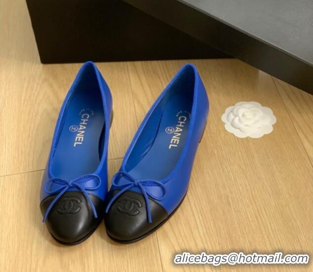 Best Product Chanel Classic Calfskin Ballet Flat Blue 915027