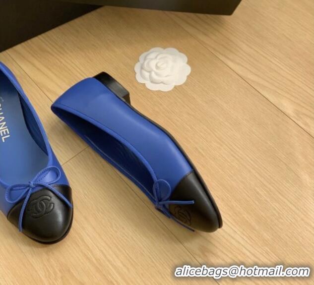 Best Product Chanel Classic Calfskin Ballet Flat Blue 915027