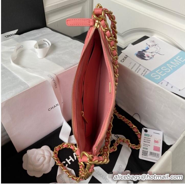 Buy Cheapest Chanel LARGE HOBO BAG AS4287 Pink