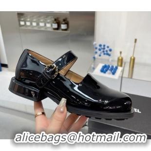 Best Price Chanel Patent Calfskin Mary Janes Shoes Black 925036