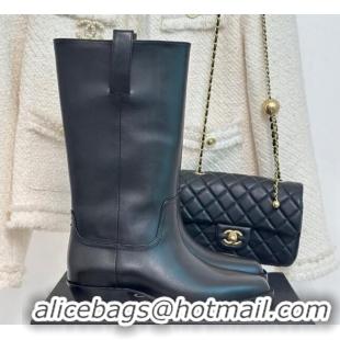 Best Grade Chanel Calfskin High Boots 3cm Black 926129