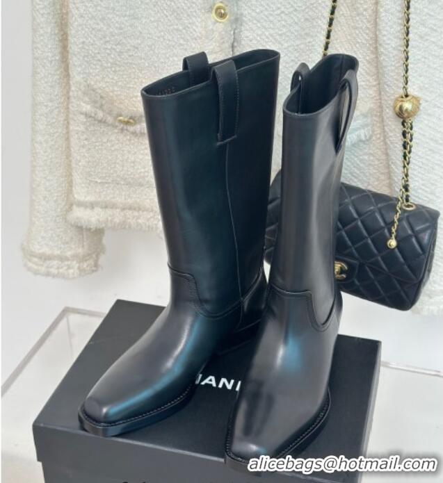 Best Grade Chanel Calfskin High Boots 3cm Black 926129