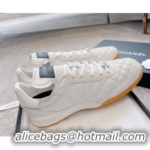 Top Grade Chanel Quilted Calfskin Sneakers G45335 White 011014