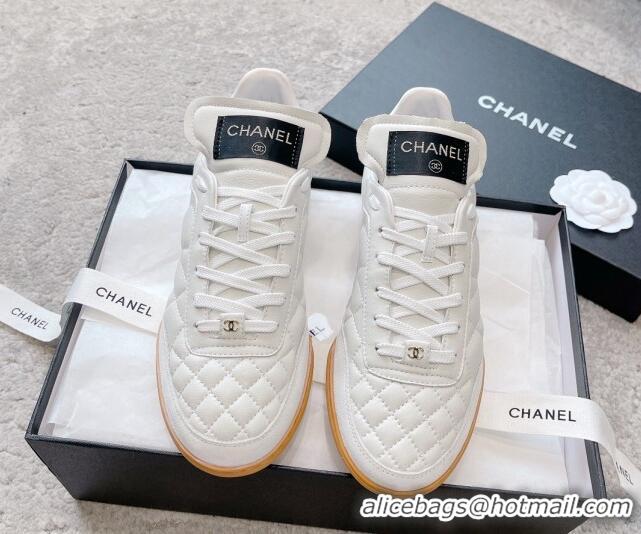 Top Grade Chanel Quilted Calfskin Sneakers G45335 White 011014