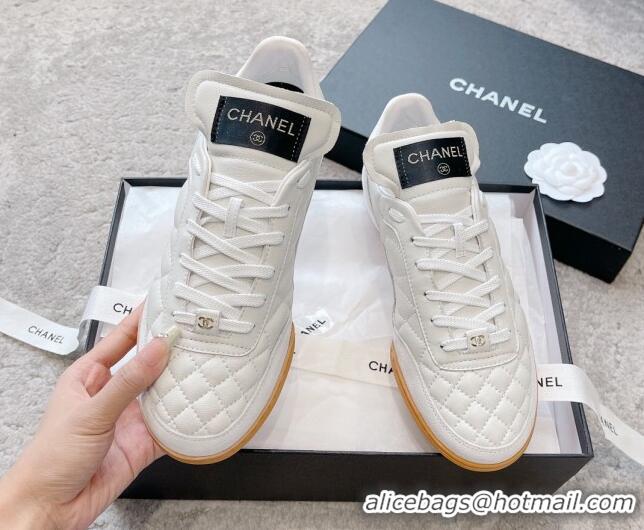 Top Grade Chanel Quilted Calfskin Sneakers G45335 White 011014