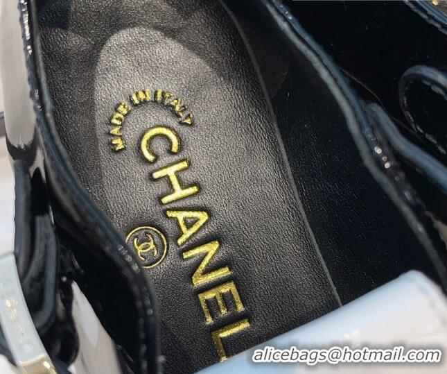 Buy Luxury Chanel Patent Calfskin Loafers with Buckle Black/White 011020